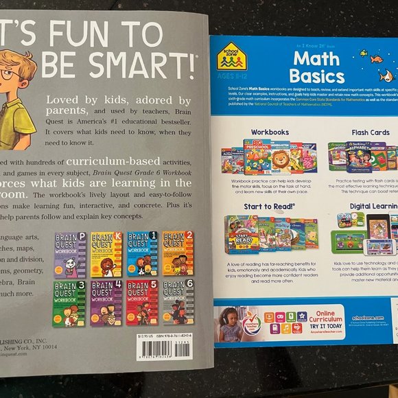 Sixth Grade (Grade 6) Workbooks: Brain Quest and Math Basics. Fun & Easy Learnin - Picture 2 of 7